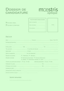 Dossier de candidature Eduka Optique Valence