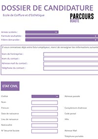 Dossier de candidature Eduka Beauté Valence